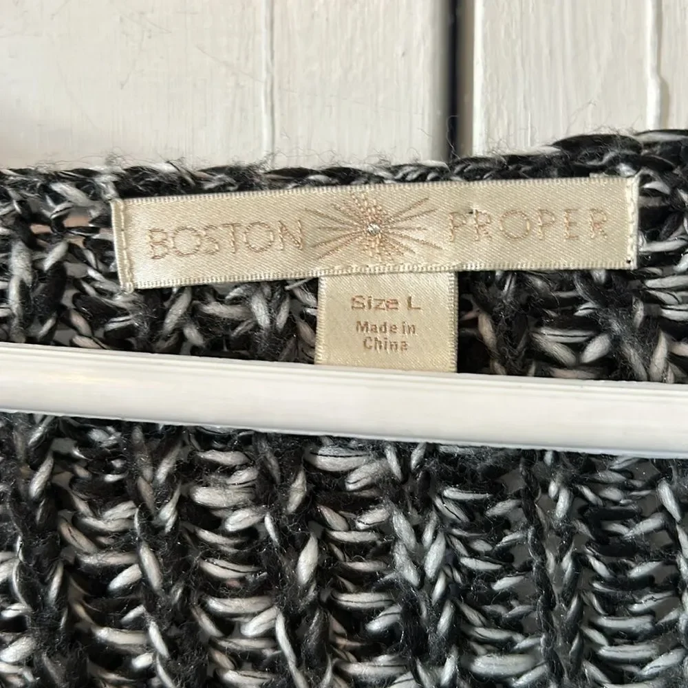Boston Proper marled knit sweater tunic with rhinestone shoulders - Size L